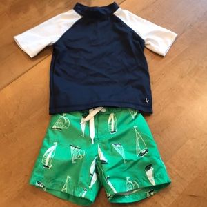 Janie and Jack swim shirt and trunks